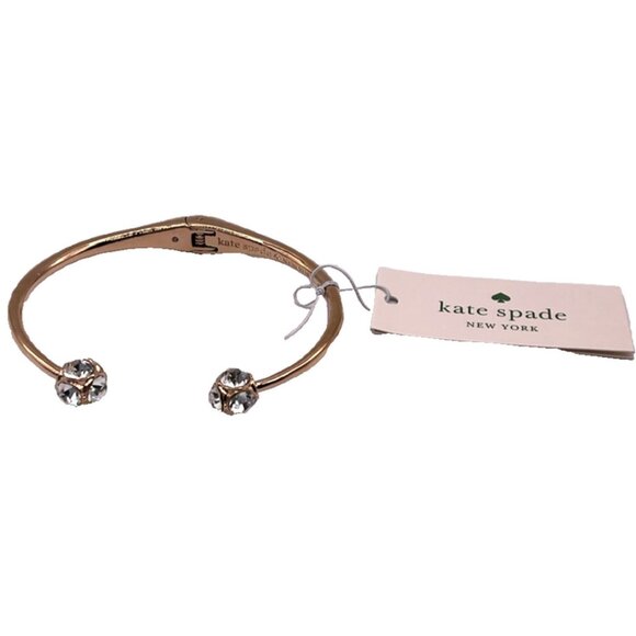Kate Spade Bracelet Lady Marmalade Open Cuff Rose Gold Sparkle Shine NEW Jewelry - Picture 2 of 4